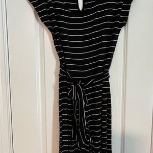 Old Navy Black and White Striped Wide Leg Jumpsuit, size M